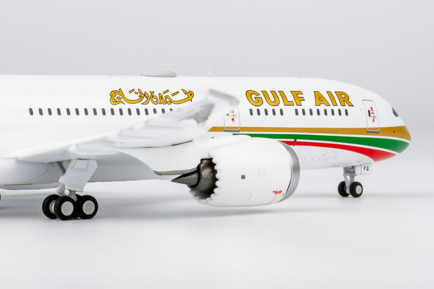 NG Models Gulf Air Boeing 787-9 Dreamliner A9C-FG (1976 retro cs, "75 Years" sticker) 1/400 Aircraft Scale Model