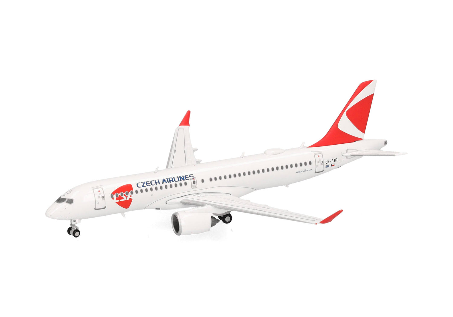 Herpa CSA Czech Airlines Airbus A220-300 1/400 Aircraft Scale Model
