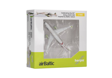 Herpa airBaltic Airbus A220-300 "50th A220" YL-ABX 1/400 Scale