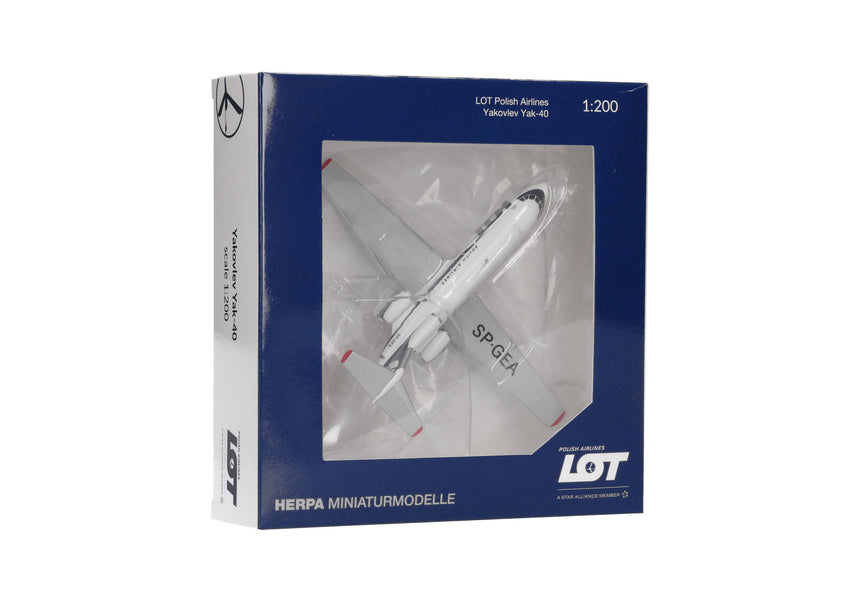Herpa LOT Polish Airlines Yakovlev Yak-40 - SP-GEA 1/200 Scale