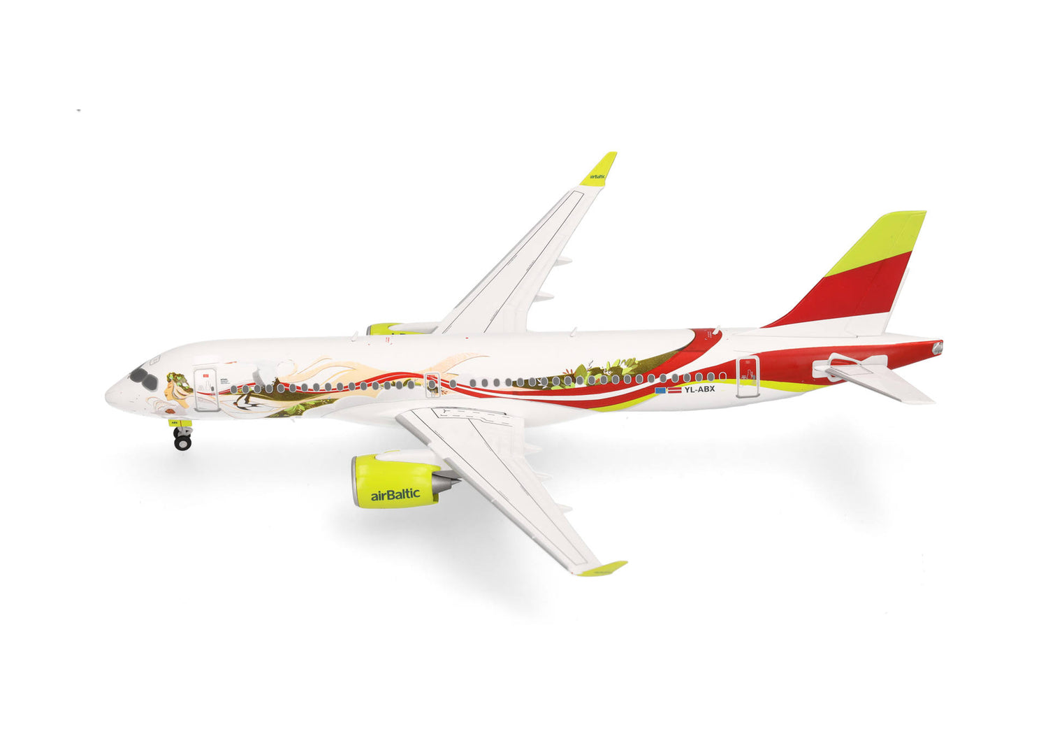 Herpa airBaltic Airbus A220-300 "50th A220" – YL-ABX 1/200 Aircraft Scale Model