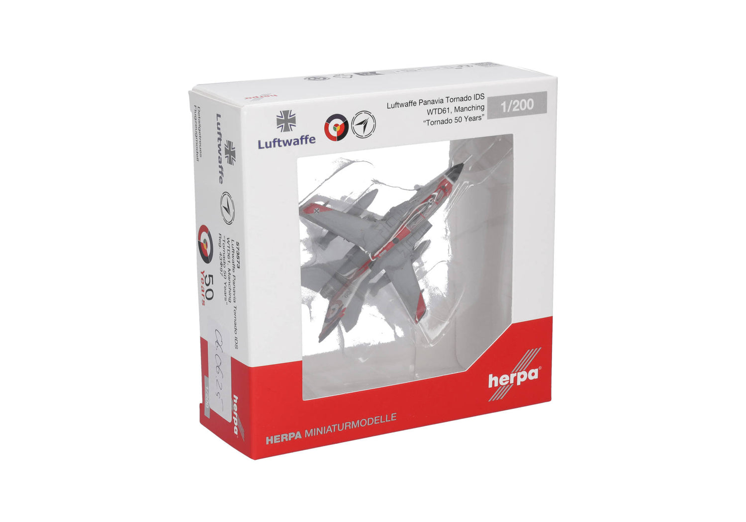 Herpa Luftwaffe Panavia Tornado IDS - WTD61, Manching "Tornado 50 Years" – 43+97 1/200 Scale
