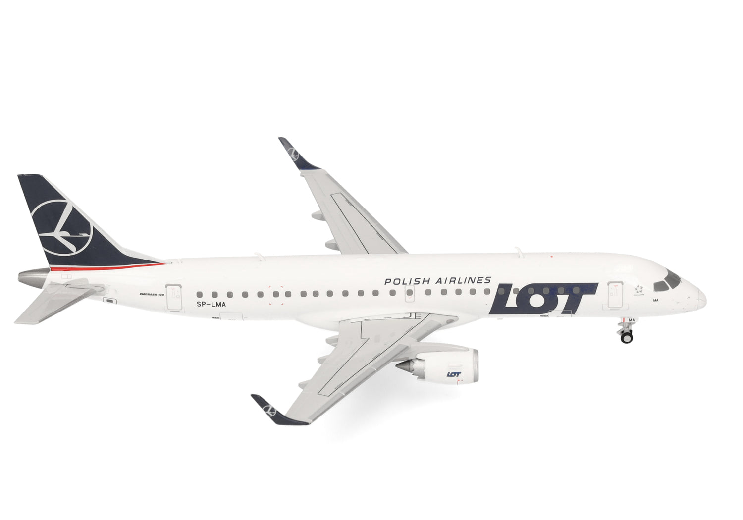Herpa LOT Polish Airlines Embraer E190 1/200 Aircraft Scale Model