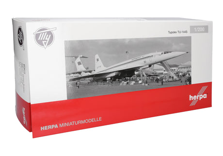 Herpa Tupolev Design Bureau Tupolev TU-144S, Le Bourget 1975 1/200 Aircraft Scale Model