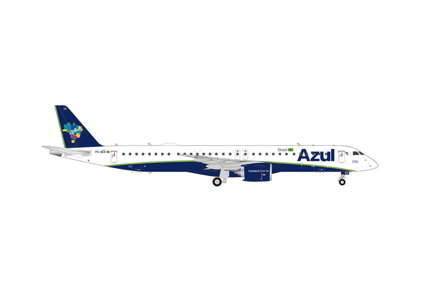 Herpa Azul Embraer E195-E2 – PS-AEK "A de Azul, B de Brasil" 1/200 Aircraft Scale Model