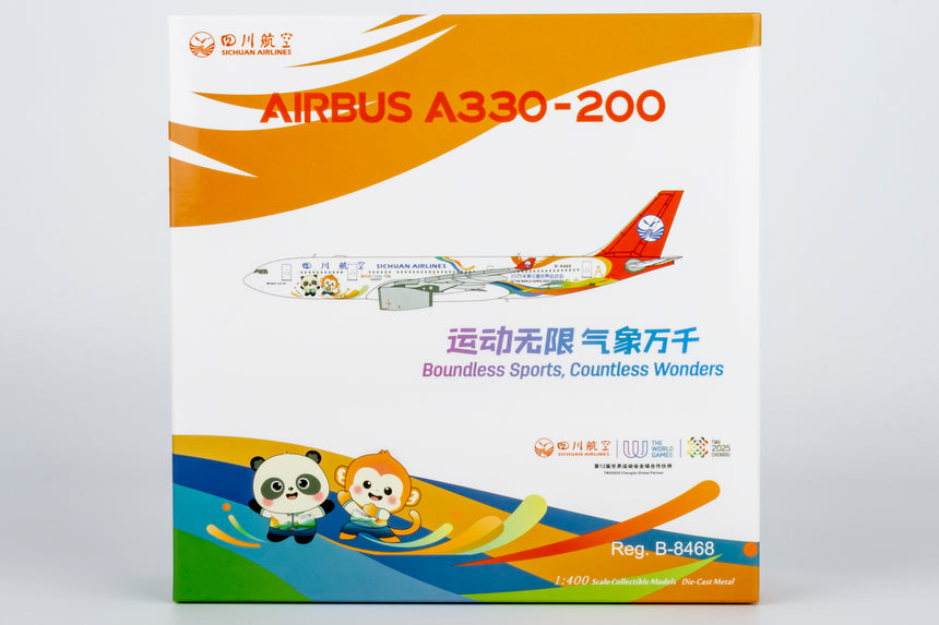 NG Models Sichuan Airlines "The World Games 2025 Chengdu" Airbus A330-200 B-8468 1/400 Aircraft Scale Model