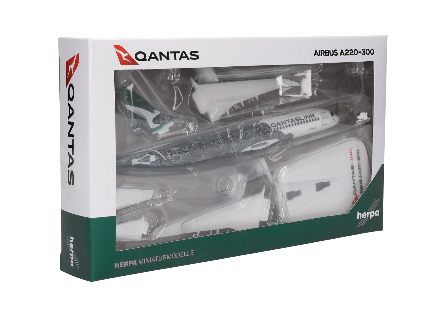 Herpa Snapfit QantasLink Airbus A220-300 - Flying Art Series / Minyma Kutjara Tjukurpa – VH-X4A 1/200 Scale