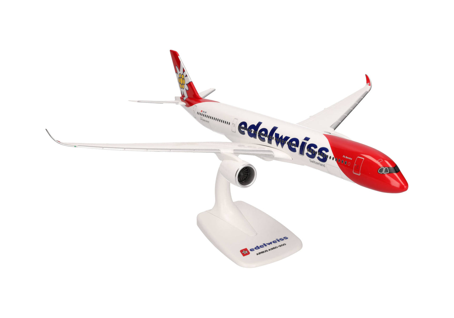 Herpa Snap Fit Edelweiss Air Airbus A350-900 – HB-IHF "Piz Bernina" 1/200 Scale