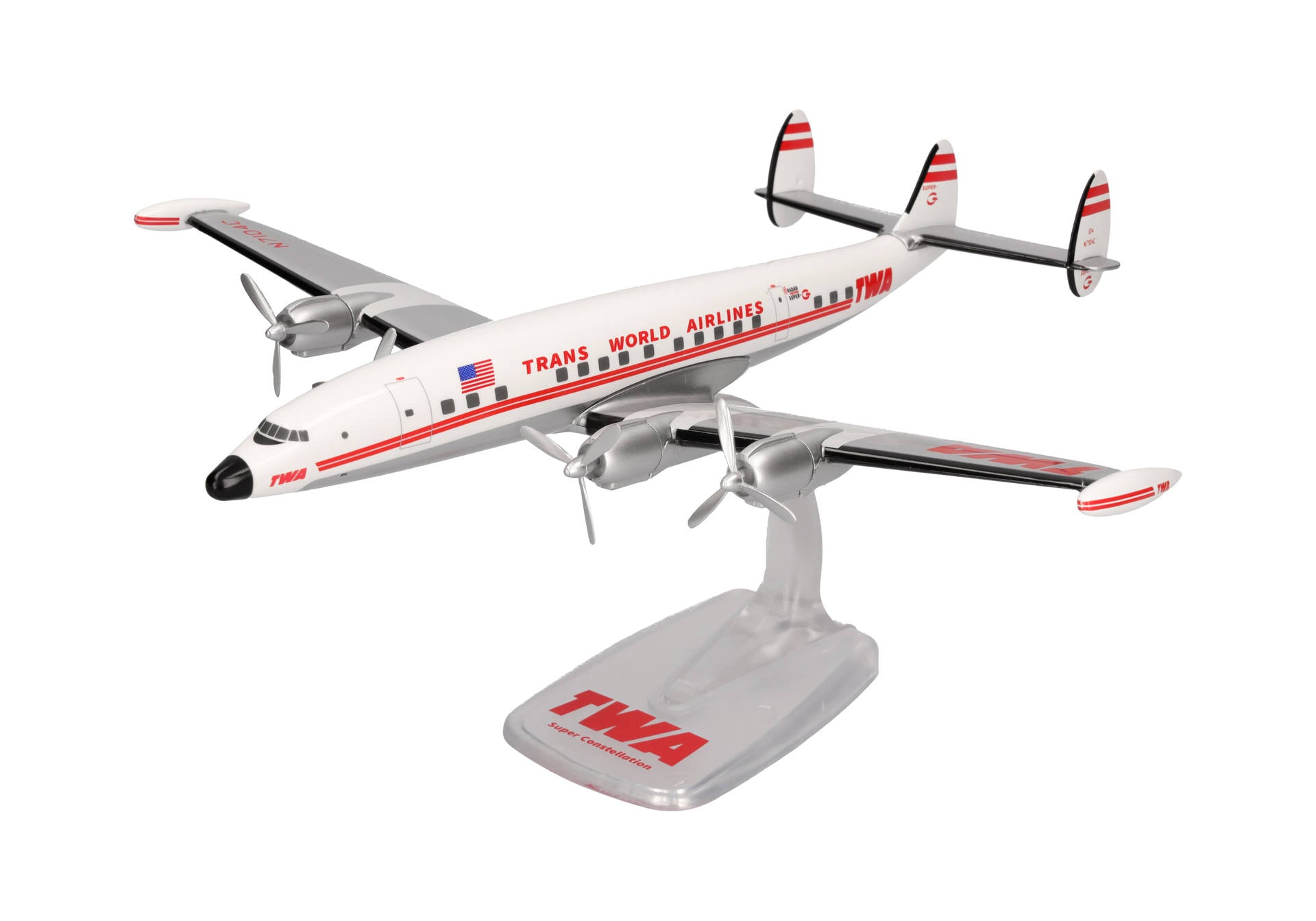 Herpa Snap Fit TWA Trans World Airlines Lockheed L-1049G Super