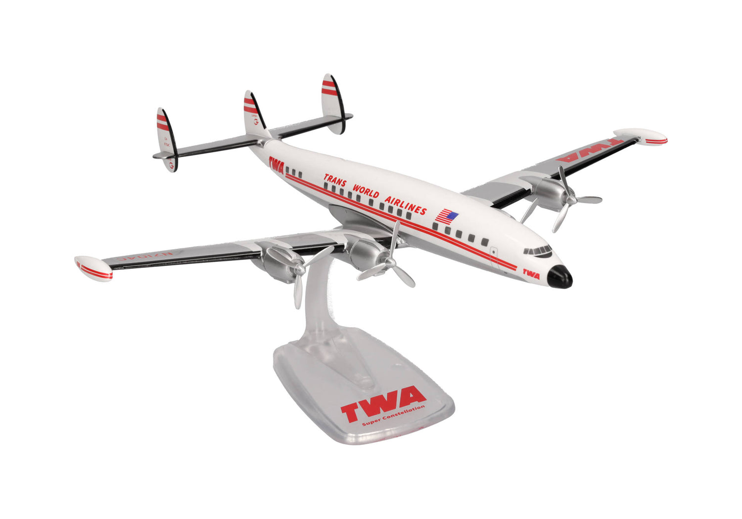 Herpa Snap Fit TWA Trans World Airlines Lockheed L-1049G Super Constellation - N7104C 1/125 Scale