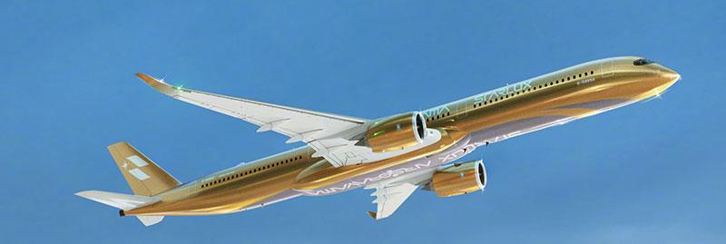 Aviation400 STARLUX Airlines Airbus A350-1000 B-58554 "Airsorayama Gold" (detachable gear) 1/400 Aircraft Scale Model