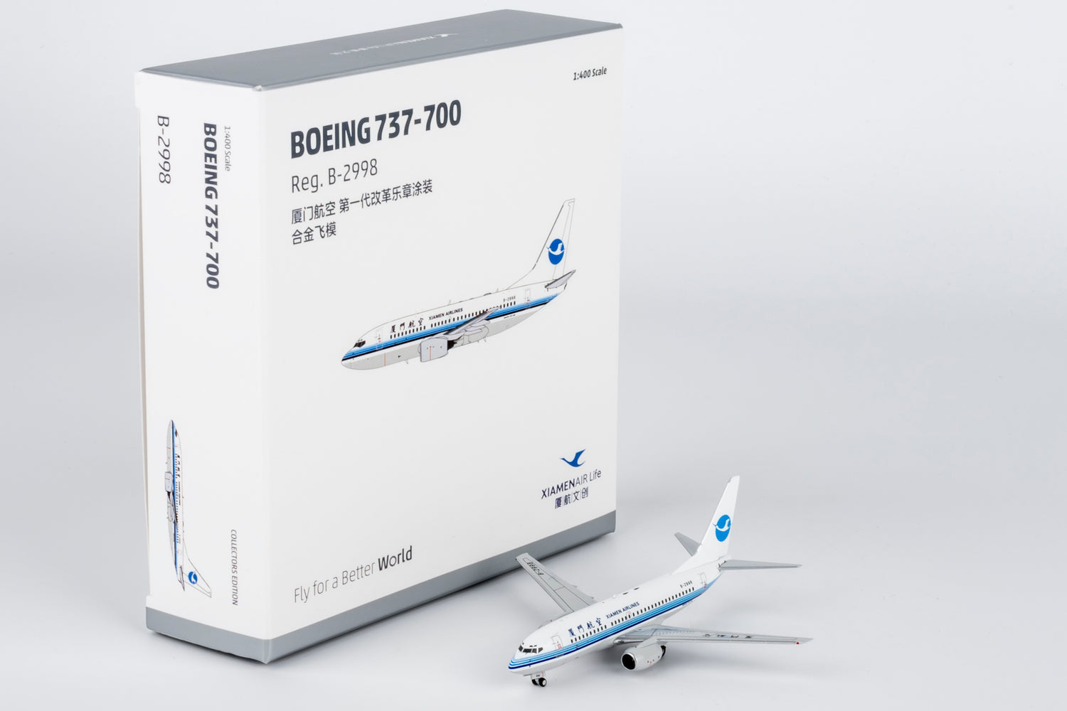 NG Models Xiamen Airlines (classic colors; Xiamen Airlines' first 737-700) Boeing 737-700 B-2998 1/400 Aircraft Scale Model