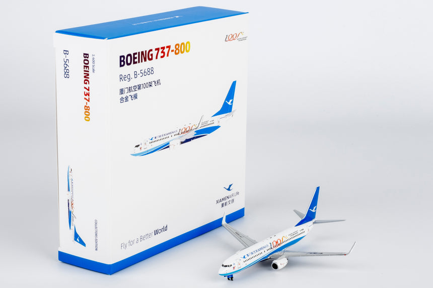NG Models Xiamen Airlines "100th Boeing aircraft for Xiamen Airlines" Boeing 737-800/w B-5688 1/400 Aircraft Scale Model