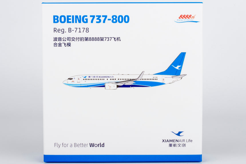 NG Models Xiamen Airlines "8,888th 737" sticker Boeing 737-800/w B-7178 1/400 Aircraft Scale Model