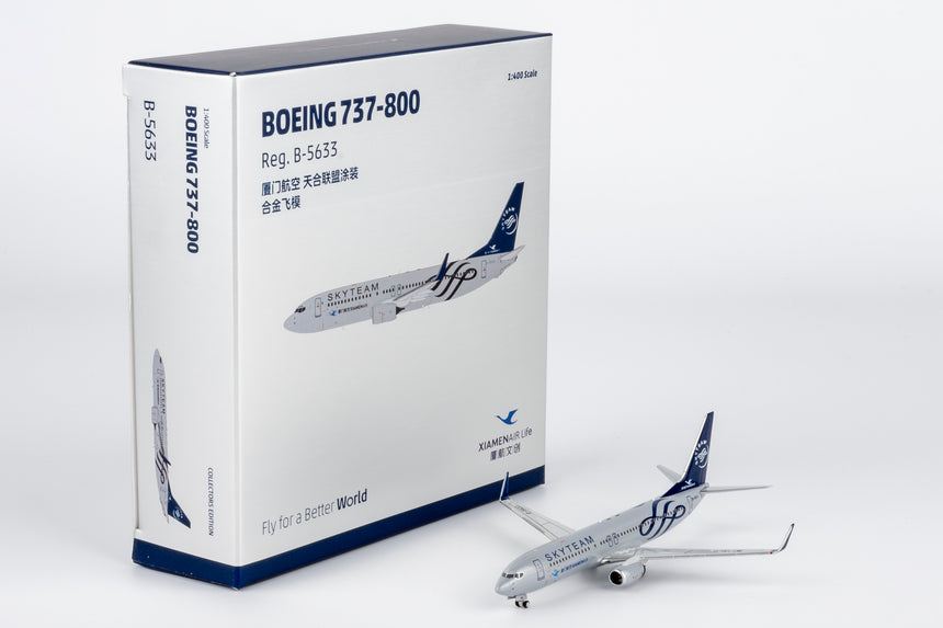 NG Models Xiamen Airlines "Skyteam" livery Boeing 737-800/w B-5633 1/400 Aircraft Scale Model