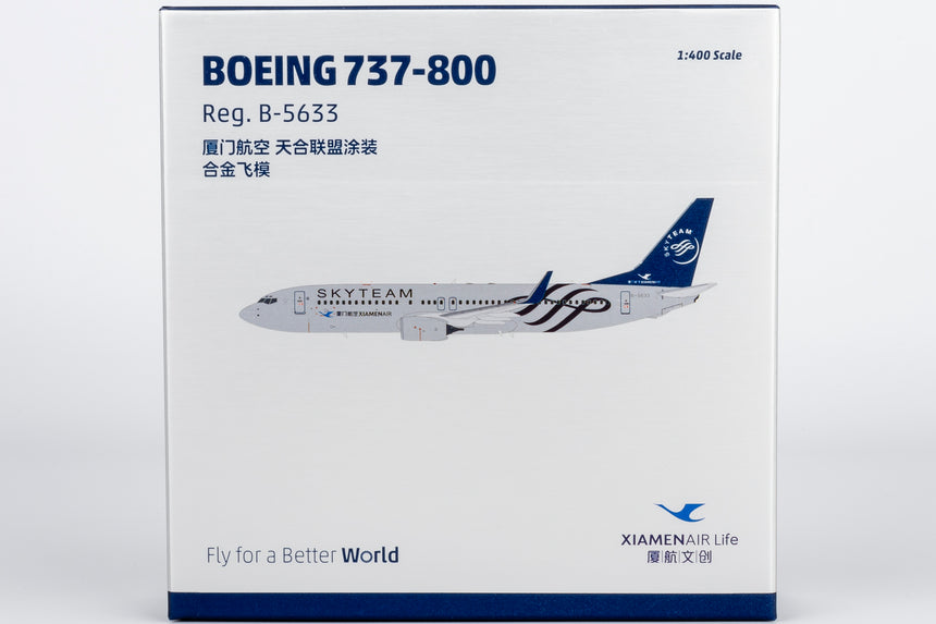 NG Models Xiamen Airlines "Skyteam" livery Boeing 737-800/w B-5633 1/400 Aircraft Scale Model
