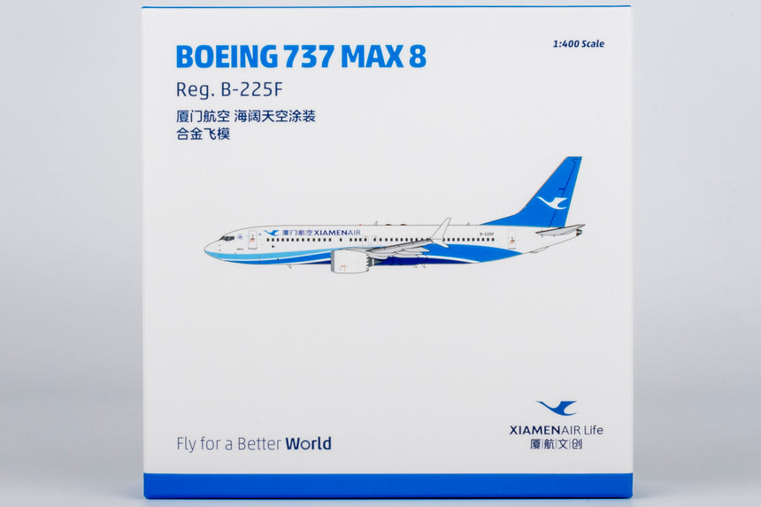 NG Models Xiamen Airlines (Xiamen Airlines' first Boeing aircraft delivered from China (Zhoushan)) Boeing 737 MAX 8 B-225F 1/400 Aircraft Scale Model