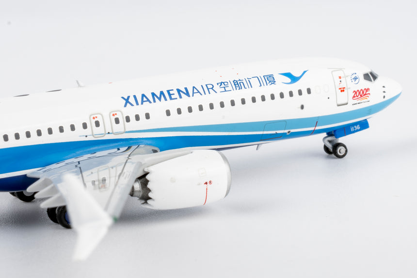 NG Models Xiamen Airlines with "2000th Boeing Aircraft for China" titles Boeing 737 MAX 8 B-1136 1/400 Aircraft Scale Model