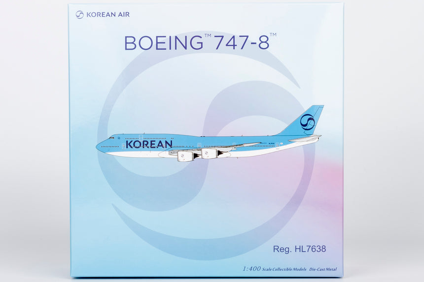 NG Models Korean Air (2025's livery) Boeing 747-8 HL7638 1/400 Aircraft Scale Model