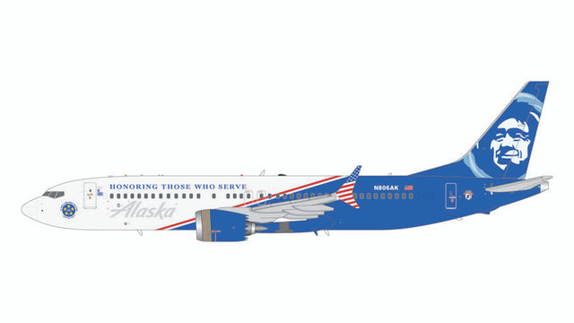 GeminiJets Alaska Airlines Boeing B737 MAX 8 N806AK “Honoring Those Who Serve” 1/200 Scale