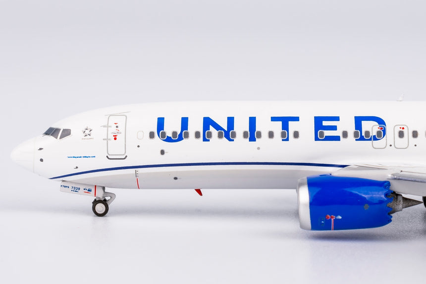 NG Models United Airlines Blue Evolution colors Boeing B737 MAX 8 N17339 1/400 Scale