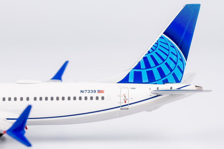 NG Models United Airlines Blue Evolution colors Boeing B737 MAX 8 N17339 1/400 Scale