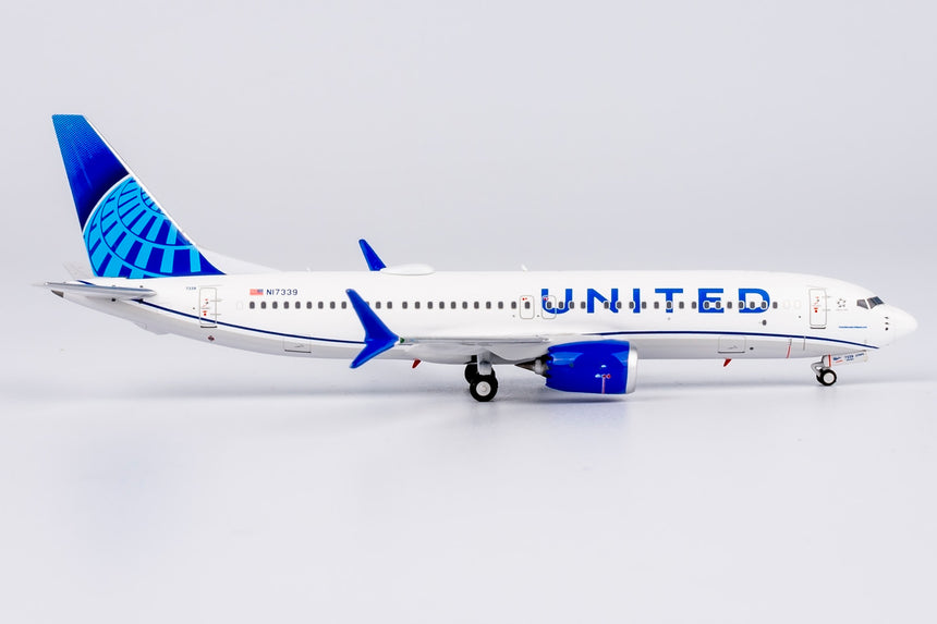 NG Models United Airlines Blue Evolution colors Boeing B737 MAX 8 N17339 1/400 Scale