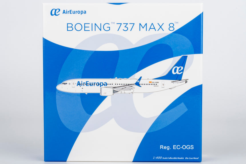NG Models Air Europa (1st 737 MAX 8 for UX) Boeing 737 MAX 8 EC-OGS 1/400 Aircraft Scale Model