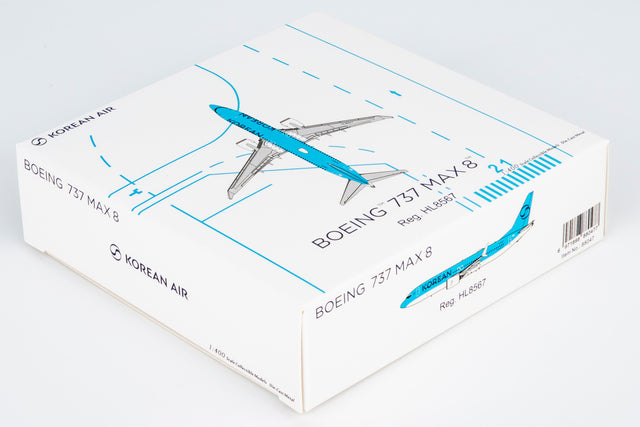 NG Models Korean Air Boeing 737 MAX 8 HL8567 (Korean Air's first 737-8 in 2025's new standard livery) 1/400 Aircraft Scale Model