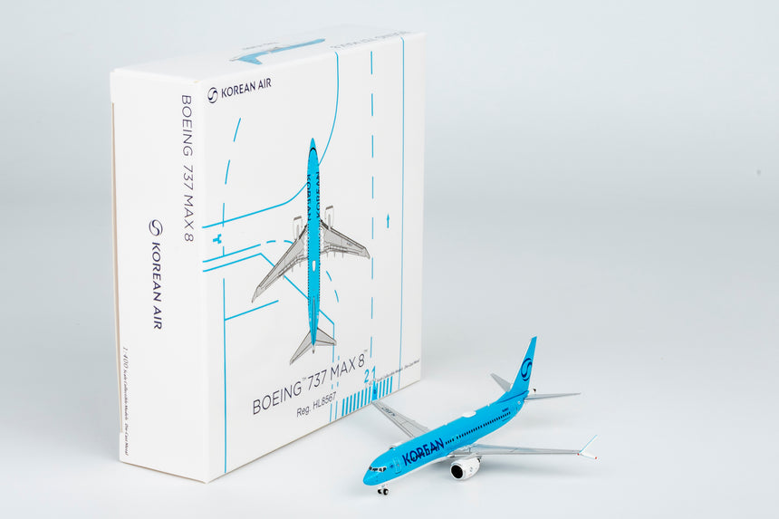 NG Models Korean Air Boeing 737 MAX 8 HL8567 (Korean Air's first 737-8 in 2025's new standard livery) 1/400 Aircraft Scale Model