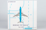 NG Models Korean Air Boeing 737 MAX 8 HL8567 (Korean Air's first 737-8 in 2025's new standard livery) 1/400 Aircraft Scale Model