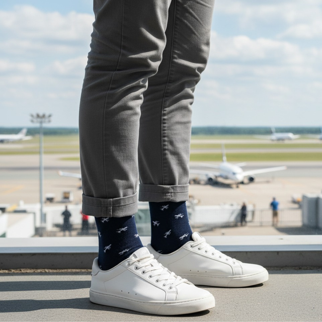 Plane Mad Socks - Funny Aeroplane Gift - 1 Pair, Size 8-11 UK and 42-46 EU