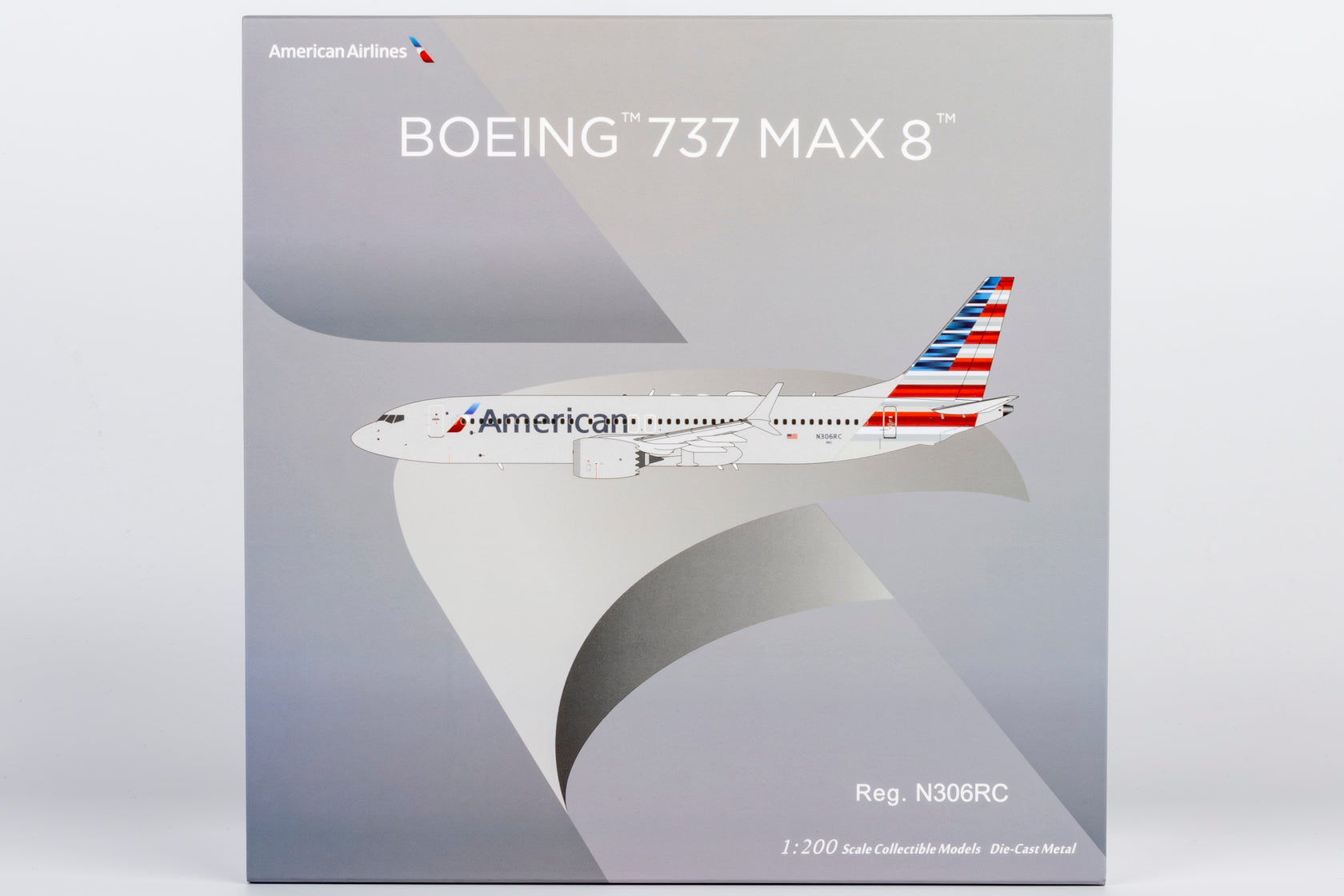 アメリカン航空 737MAX8 N306RC 1/200 NG Model American Airlines 737 MAX 8 N306RC 92017 1:200