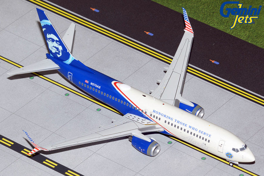 GeminiJets Alaska Airlines Boeing 737-800S "Honouring Those Who Serve" 1/200 G2ASA1138