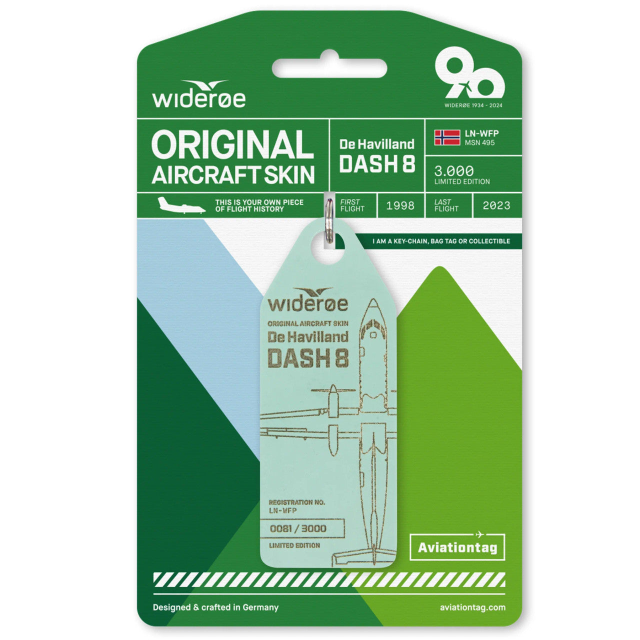AviationTag Wideroe Dash 8 - LN-WFP Mint
