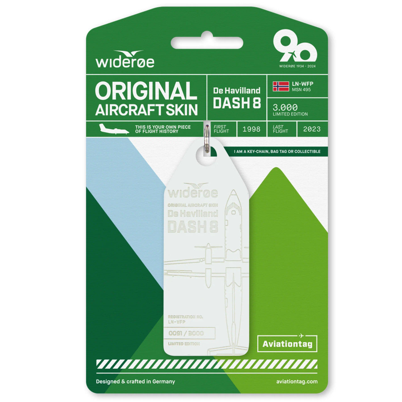 AviationTag Wideroe Dash 8 - LN-WFP White