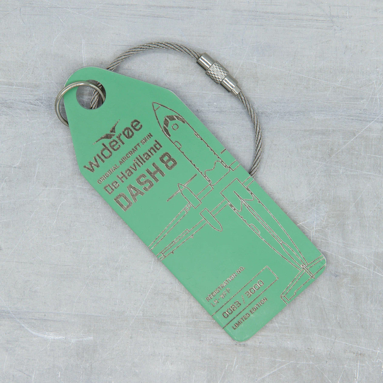 AVIATIONTAG Dash8 Widerøe mint キーホルダー AviationTag Wideroe Dash 8 - LN-WFP Light Green LN-WFPLG