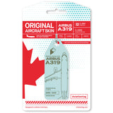 AviationTag Air Canada Airbus A319 - C-GBIK Turquoise