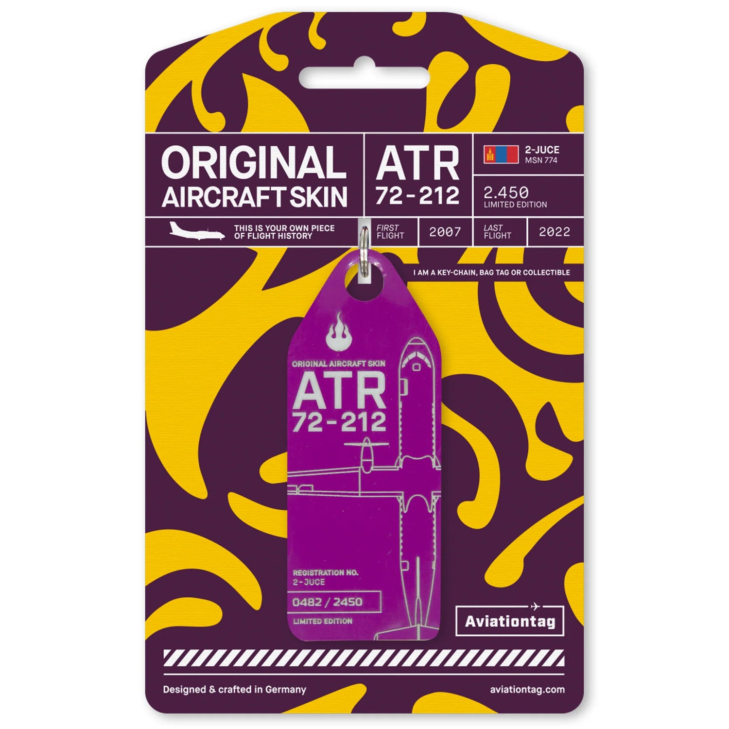 AviationTag Hunnu Air ATR 72 - 2-JUCE Violet