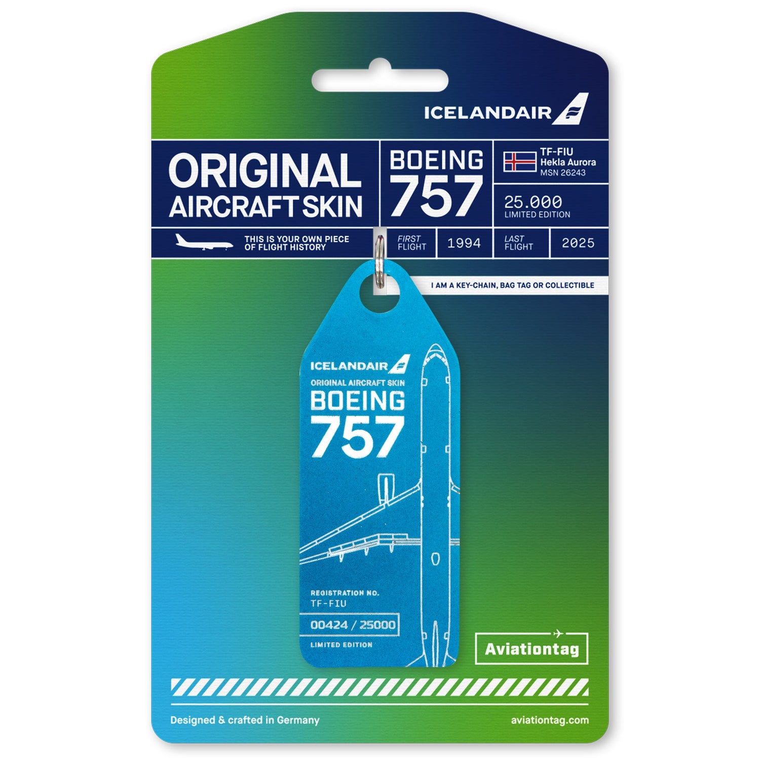 AviationTag Icelandair Boeing 757 - TF-FIU Teal
