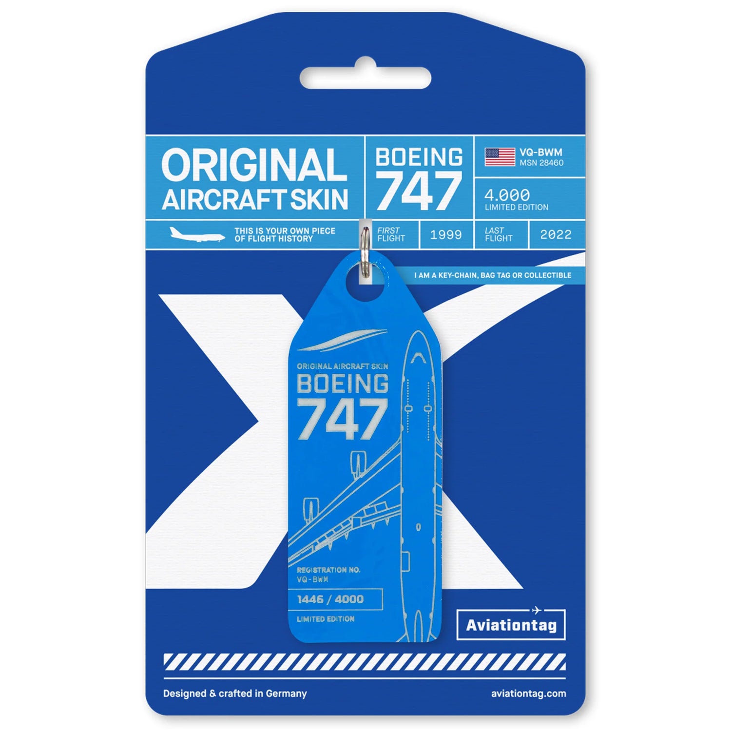 AviationTag JetOneX Boeing 747 - VQ-BWM Blue