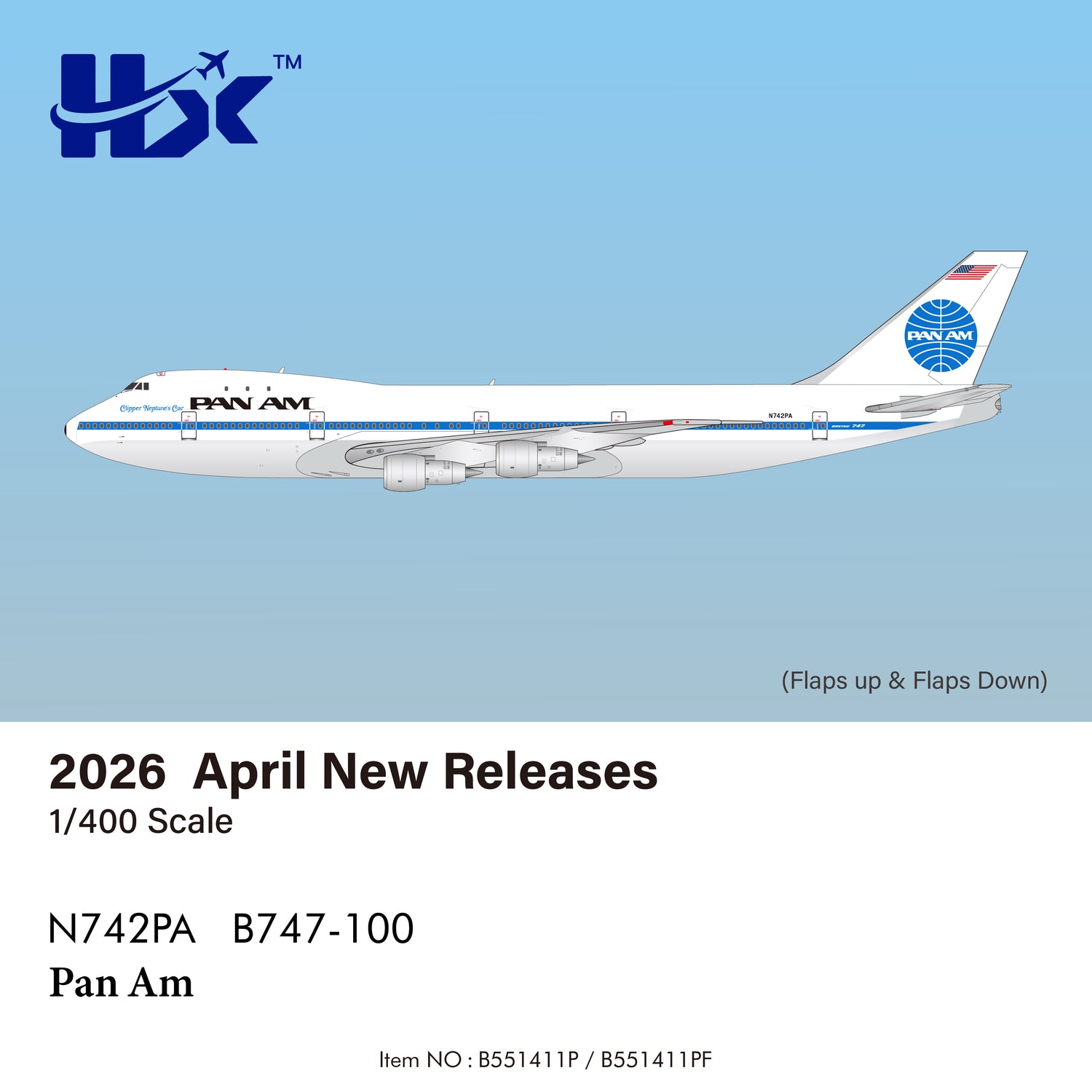 Panflaps HX Models Pan Am Boeing B747-100