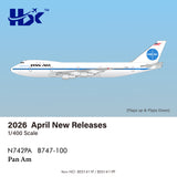 HX Models Pan Am Boeing B747-100 "Clipper Neptune's Car" N742PA "Flaps Down" 1/400 Aircraft Scale Model