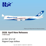 HX Models Nippon Cargo Airlines Boeing B747-8F JA12KZ 1/400 Aircraft Scale Model