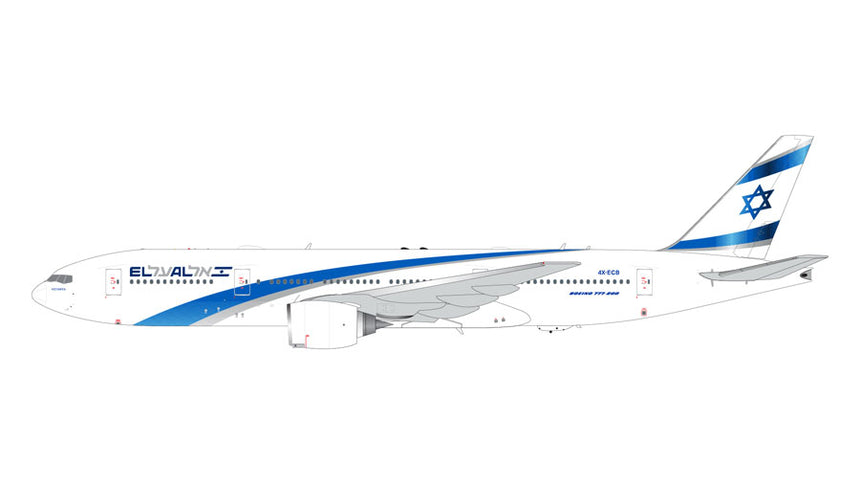 GeminiJets El Al Israel Airlines Boeing B777-200ER 4X-ECB (flaps down) 1/200 Scale