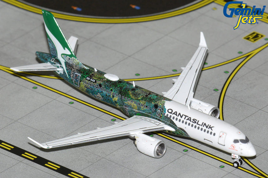 GeminiJets QantasLink Airbus A220-300 VH-X4A “Minyma Kutjara Tjukurpa” (Green Livery) 1/400 Scale