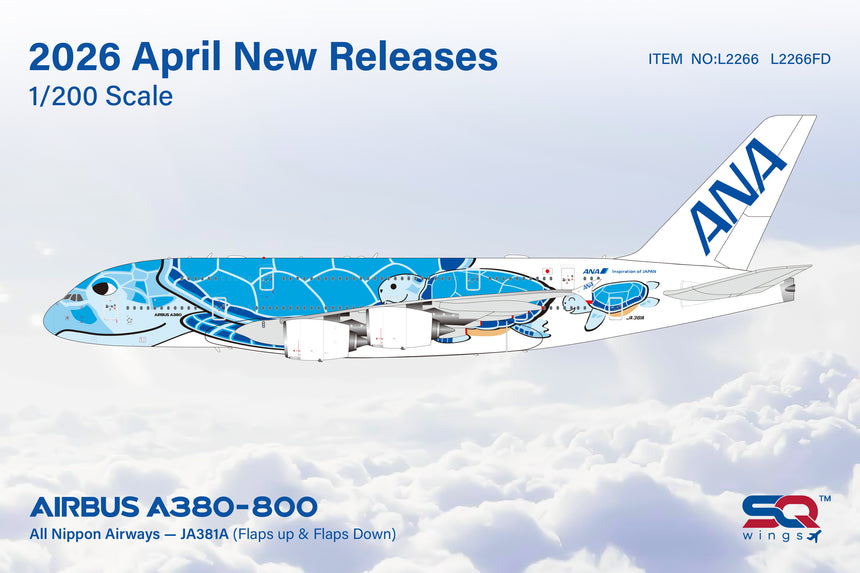 SQ Wings All Nipon Airways Airbus A380 JA381A 1/200 Aircraft Scale Model