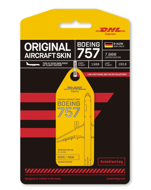 Aviationtag DHL Express Boeing 757 - D-ALEW Yellow