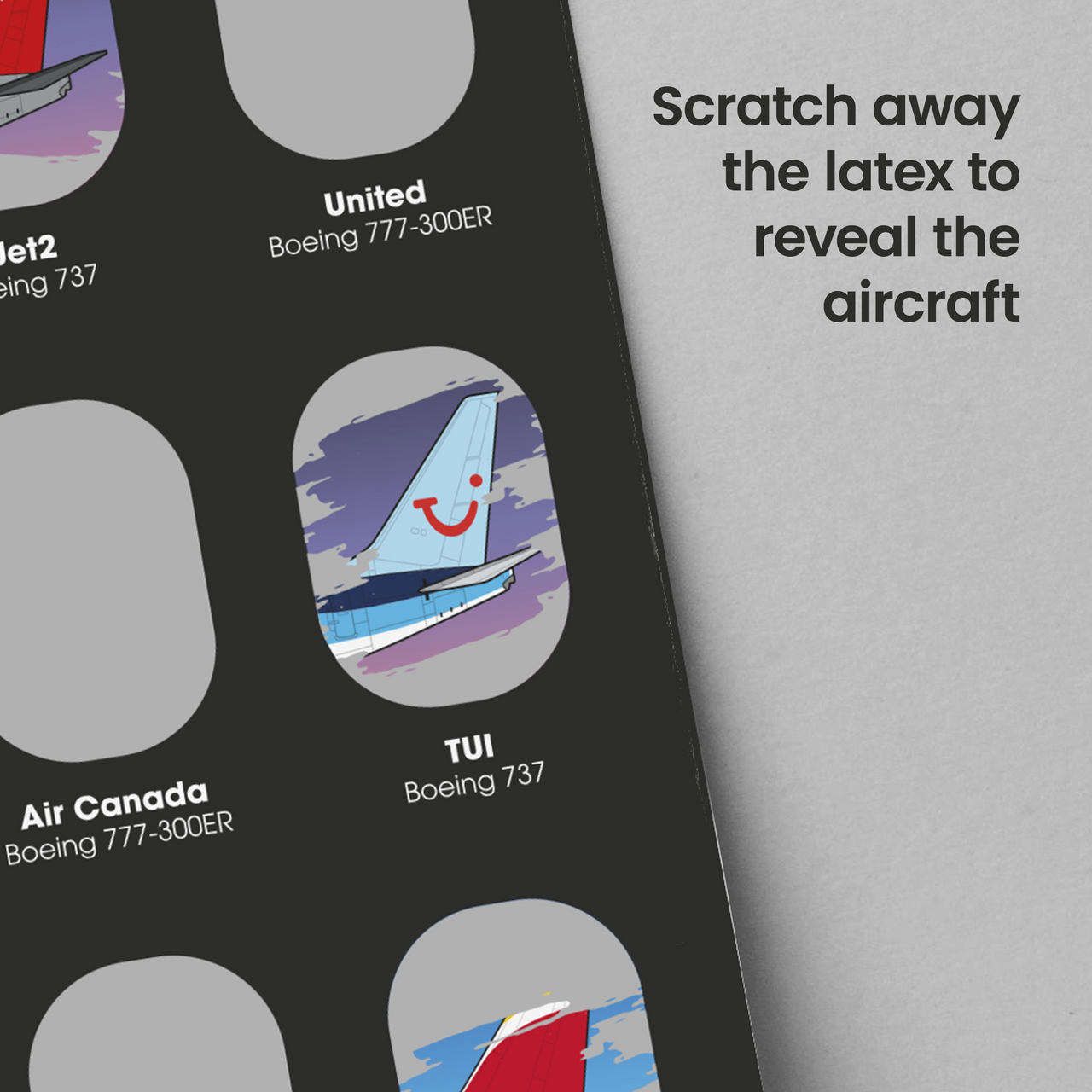 The World's Largest Airlines Scratch Poster - A3 Size - Aviation Gift
