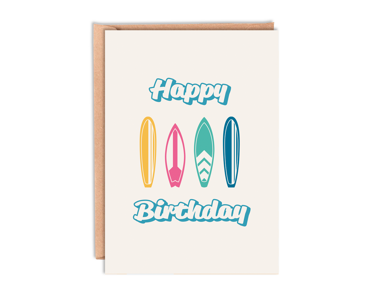 Surfboard Birthday Card With Envelope